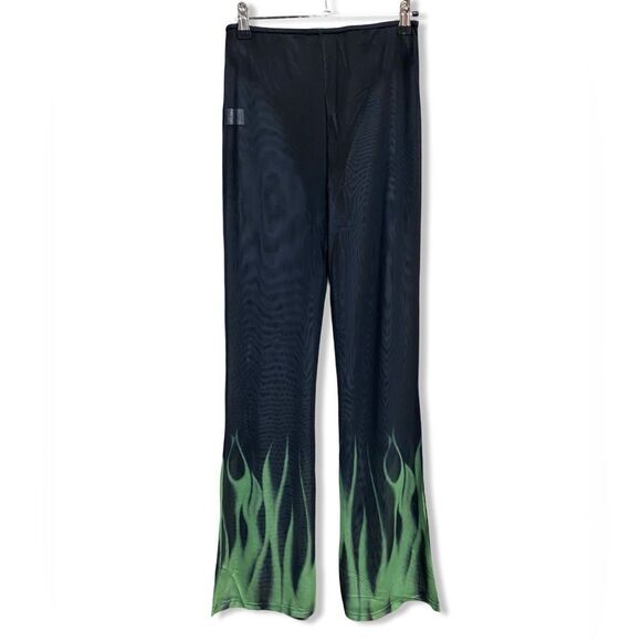 NWT Superdown Deja set pants bra outfit mesh print flares flame 2 pc Revolve M - Picture 6 of 12